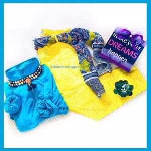 Gap Yellow & White Polka Dots Pants